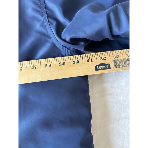 VTG Nike Jacket Mens XXL 2XL Big Swoosh Reversible Parka Stadium Coat Blue Long - Picture 14 of 15
